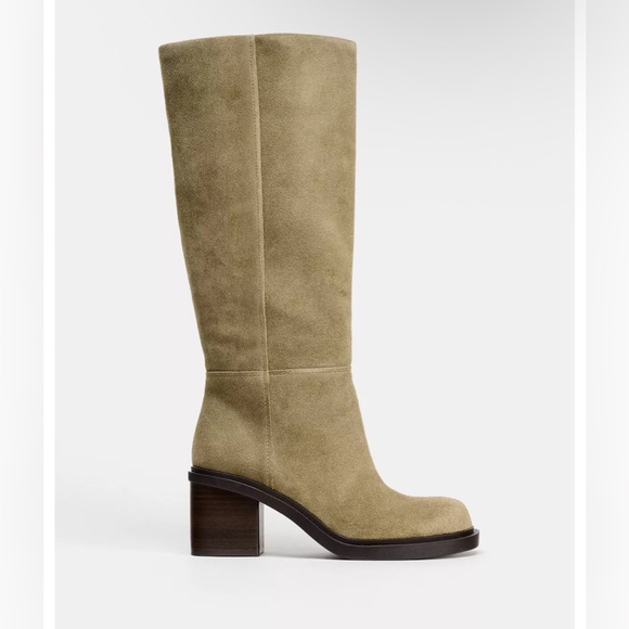 Elegant Tan Knee-High Women's Boots - Picture 2 of 5